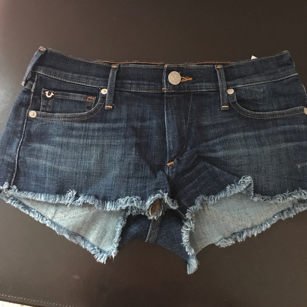 True religion cut off jean shorts